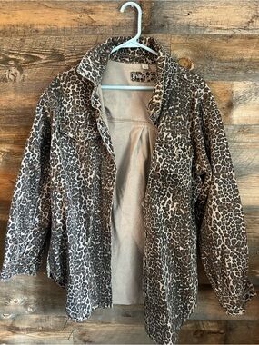 Leopard Print Button-Up Shacket - Neutral Animal Print